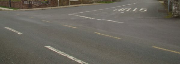 Image of road junction prior to Active Travel works commenced