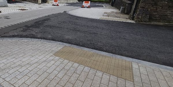 Image of road junction during Active Travel works