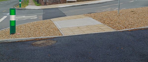 Image of road junction after Active Travel works were undertaken